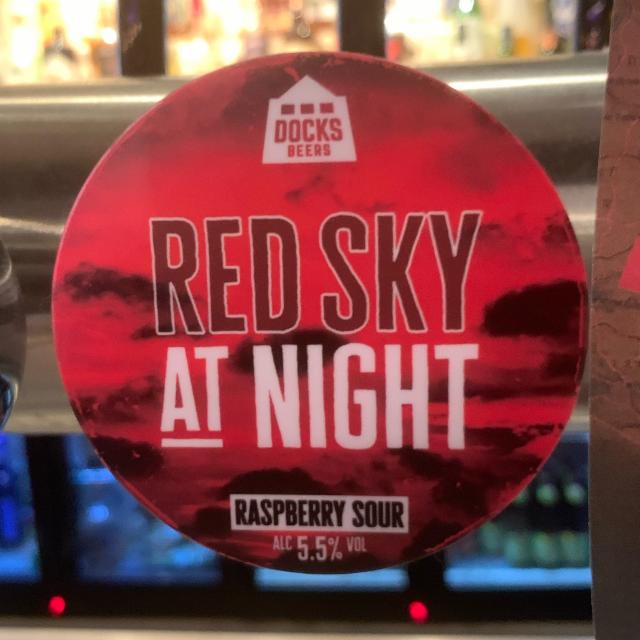 Red Sky at Night Raspberry Sour 5.5%, Docks Beers, England
