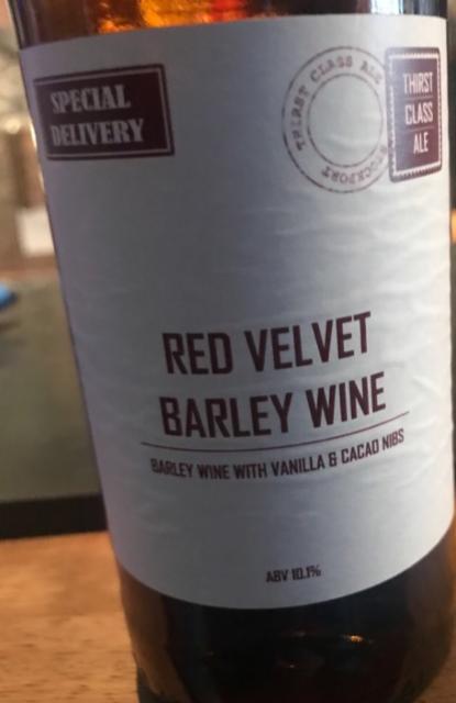 Red Velvet Barley Wine 10.1%, Thirst Class Ale, England