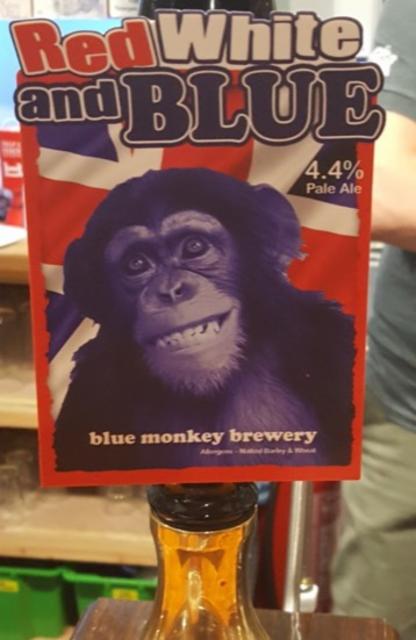 Red White And Blue 4.4%, Blue Monkey Brewery, England