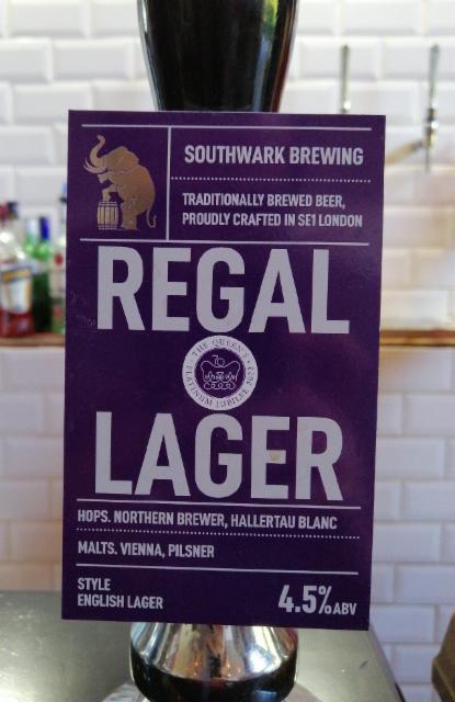 Regal Lager 4.5%, Southwark Brewing, England