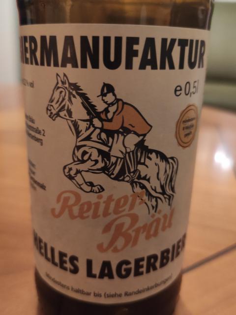 Reiter Bräu - Biermanufaktur Helles Lagerbier, Wartenberger Brauhaus GmbH