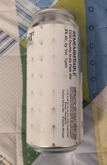 Rememberable 8.0%, Transient Artisan Ales, United States