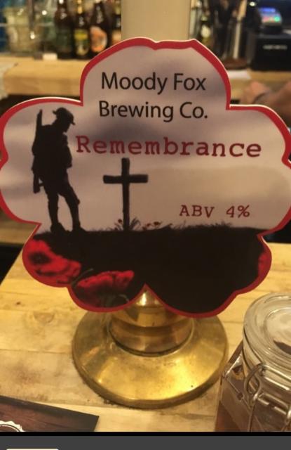 Remembrance 4.0%, Moody Fox Brewing Co, England
