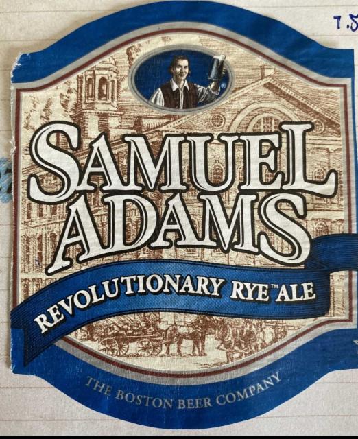 Revolutionary Rye Ale 5.5%, Samuel Adams (Boston Beer Company), United States