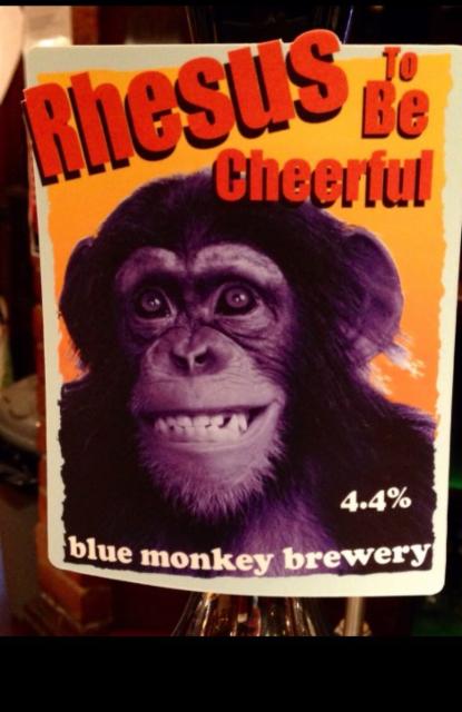 Rhesus To Be Cheerful 4.4%, Blue Monkey Brewery, England