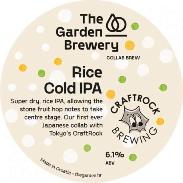 Rice Cold IPA (Collab CraftRock) 6.1%, The Garden Brewery, Croatia