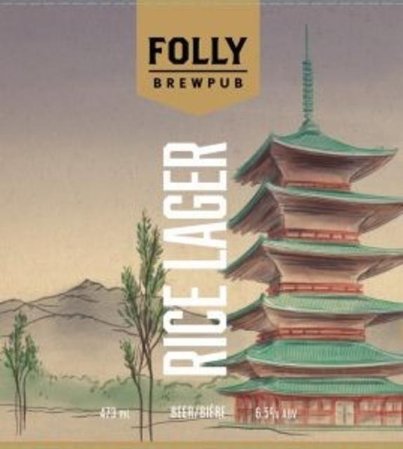 Rice Lager 5.0%, Folly Brewpub, Canada
