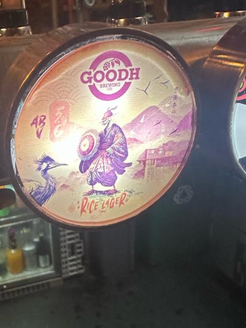 Rice lager 5.3%, Goodh Brewing Co., England