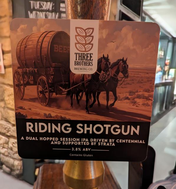 Riding Shotgun 3.8%, Three Brothers Brewing Co, England