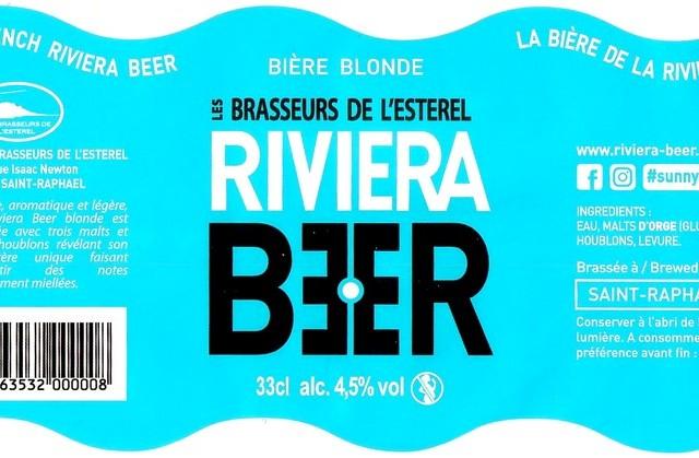 Riviera Beer Blonde 4.5%, Les Brasseurs De L'Esterel (Riviera Beer), France