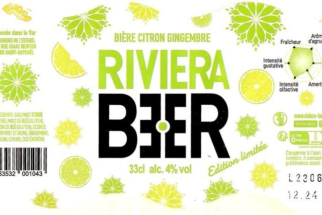 Riviera Beer Citron Gingembre 4.0%, Les Brasseurs De L'Esterel (Riviera Beer), France