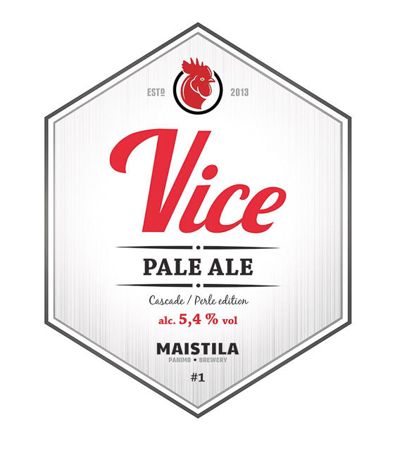 Rooster's Vice Pale Ale Cascade-Perle Edition 5.4%, Maistila, Finland