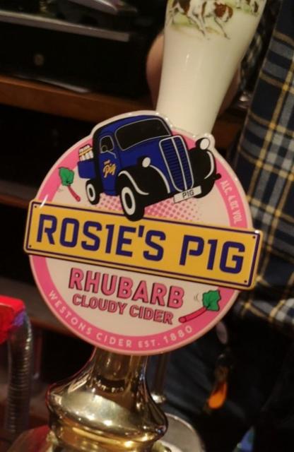 Rosie's Pig: Rhubarb Cloudy Cider 4.0%, Westons Cider, England