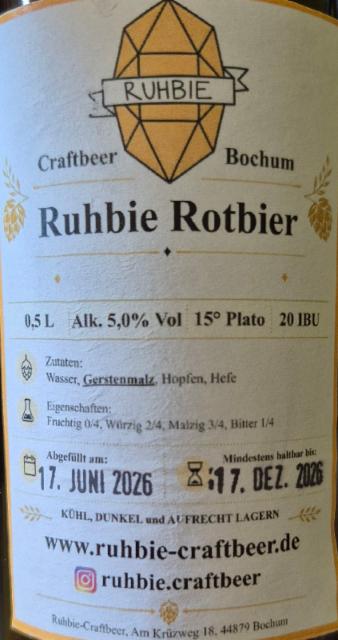 Rotbier 5.0%, Ruhbie, Germany