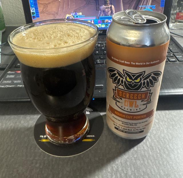 Rough cut porter 5.7%, Screech owl brewing, United States