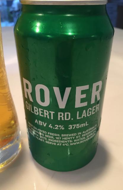 Rover Gilbert Rd. Lager 4.2%, Hawkers, Australia