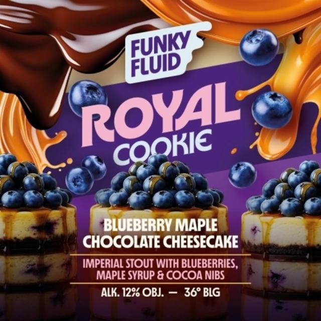 Royal Cookie: Blueberry Maple Chocolate Cheesecake, Funky Fluid