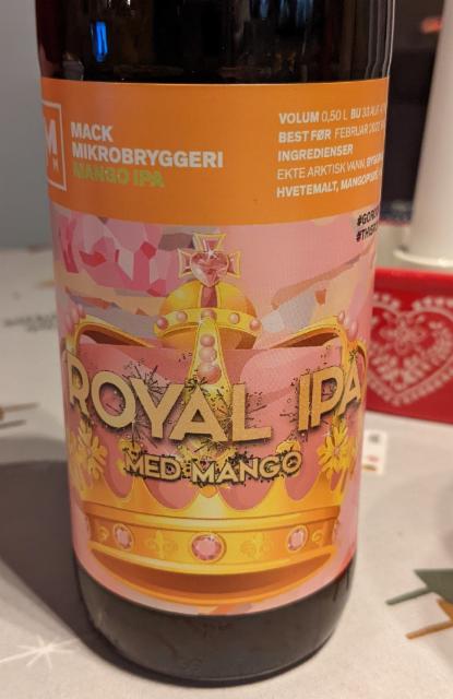 Royal ipa med mango 4.7%, Macks Ølbryggeri, Norway
