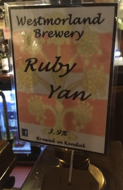 Ruby Yan 3.9%, Westmorland Brewery, England
