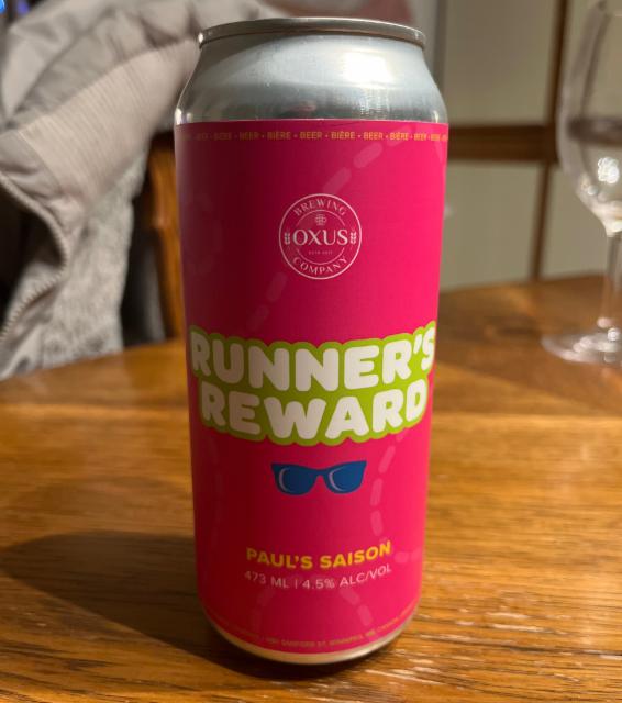 Runner's Reward 4.5%, Oxus brewing company, Canada