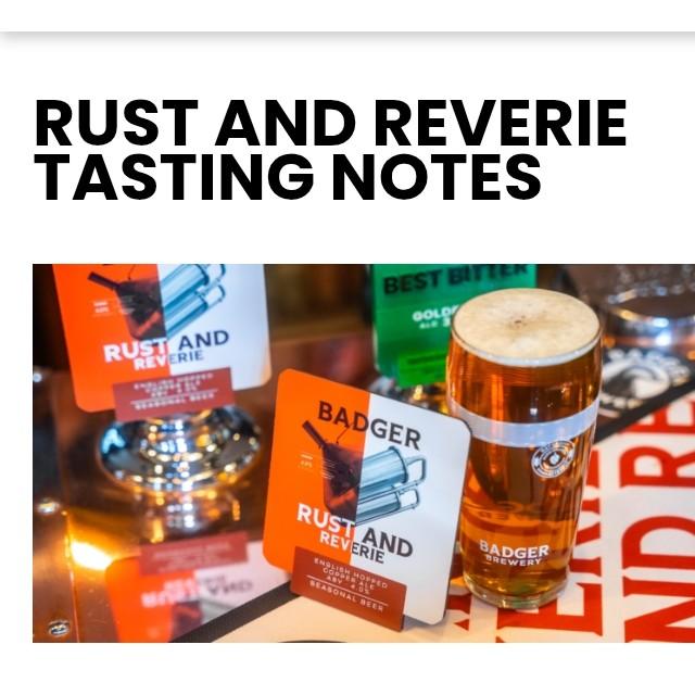 Rust and Reverie 4.0%, Badger Brewery (Hall & Woodhouse), England