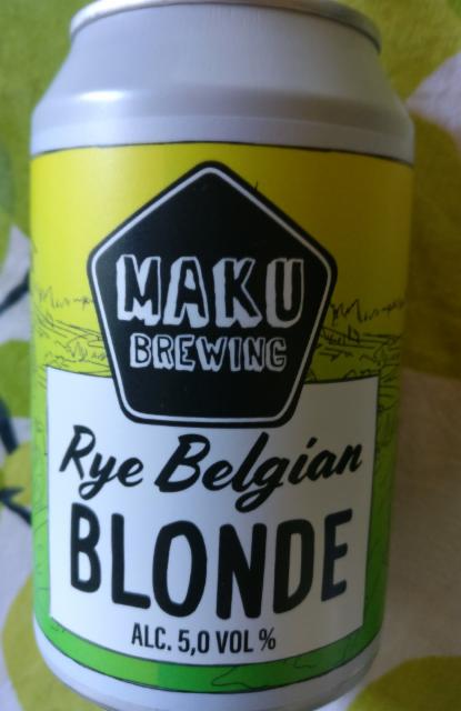 Rye Belgian Blonde 5.0%, Maku Brewing, Finland