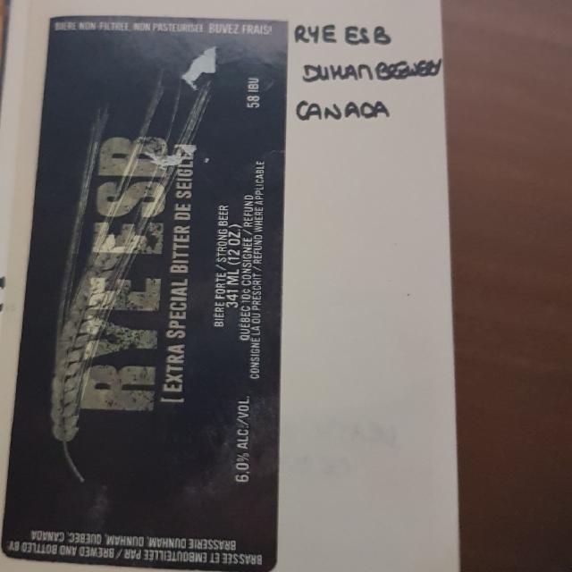Rye esb 6.0%, Brasserie Dunham, Canada