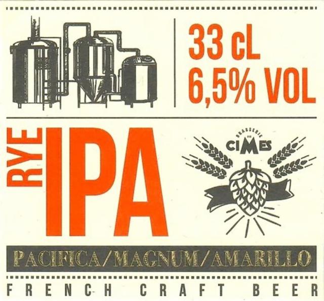 Rye IPA Pacifica Magnum Amarillo 6.5%, Brasserie Des Cimes, France