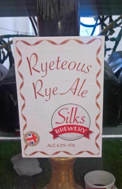 Ryeteous Rye Ale 4.2%, Silks Brewery, England