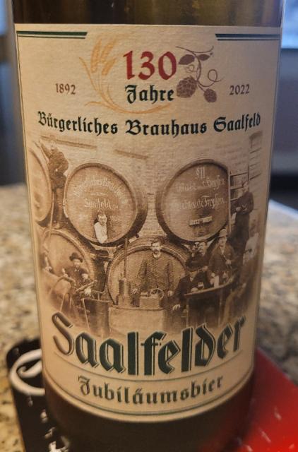 Saalfelder Jubiläumsbier 130 Jahre 5.6%, Bürgerliches Brauhaus Saalfeld, Germany