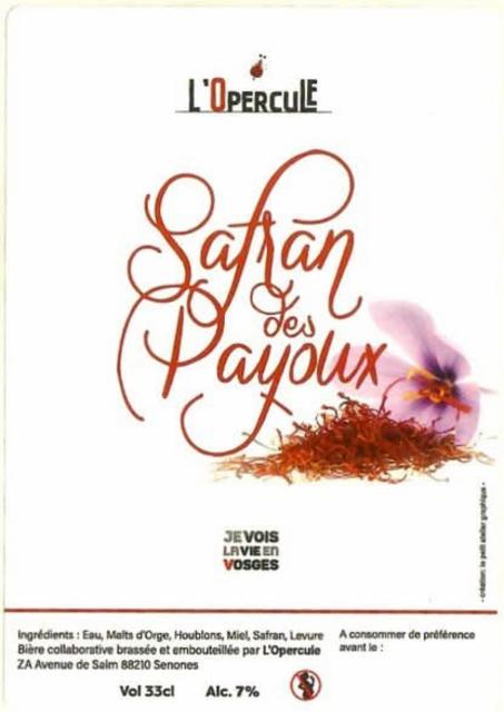 Safran Des Payoux 7.0%, Brasserie L'Opercule, France
