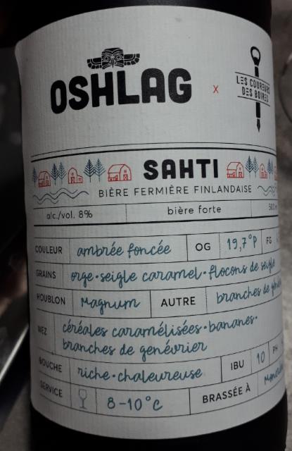 SAHTI 8.0%, Oshlag Brasserie & Distillerie, Canada