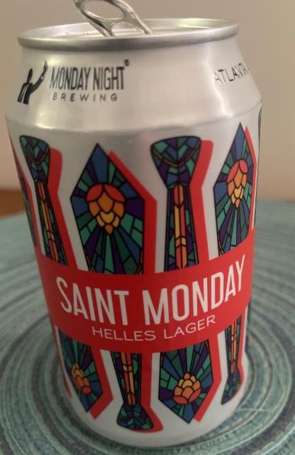 Saint Monday Helles Lager 4.4%, Monday Night Brewing, United States