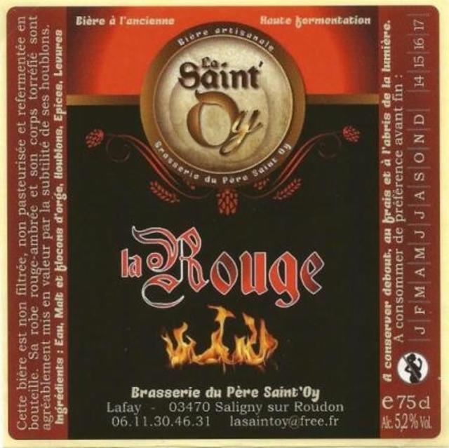 Saint'Oy Rouge 5.2%, Brasserie Du Père Saint'Oy, France