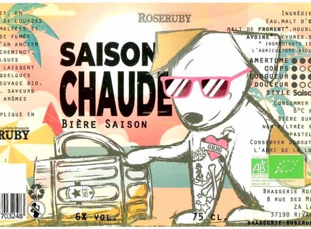 Saison Chaude 6.0%, Brasserie Roseruby, France