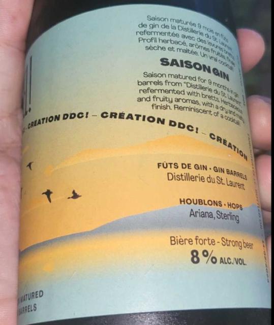 Saison Gin 8.0%, Brasserie Dieu du Ciel!, Canada