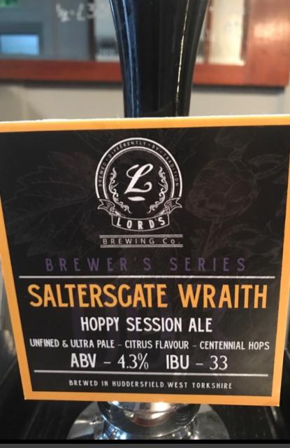 Saltersgate Wraith 4.3%, Lord's Brewing Co., England