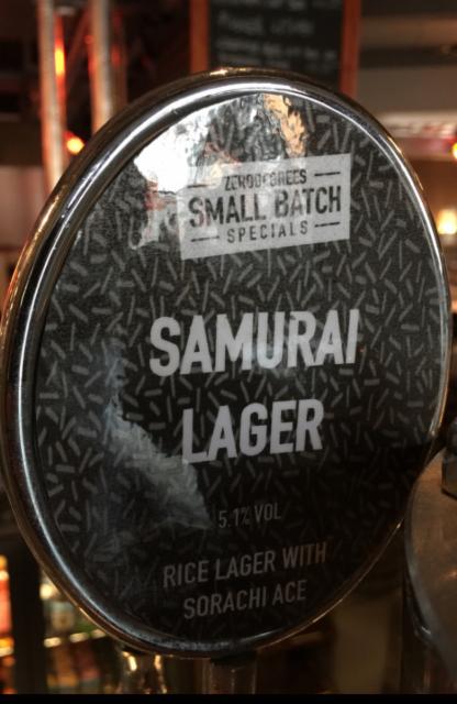 Samurai Lager 5.1%, Zerodegrees, England