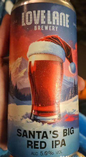 Santa's big red ipa 5.0%, Love Lane Brewing, England