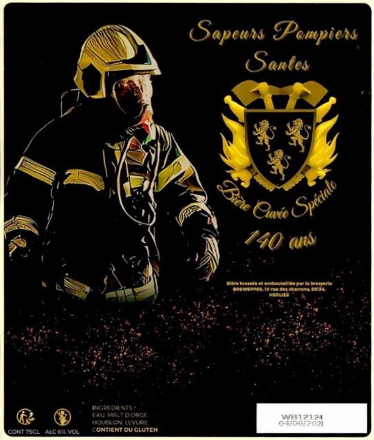 Sapeurs Pompiers Santes Cuvée Spéciale 140 Ans, Brasserie Breweppes