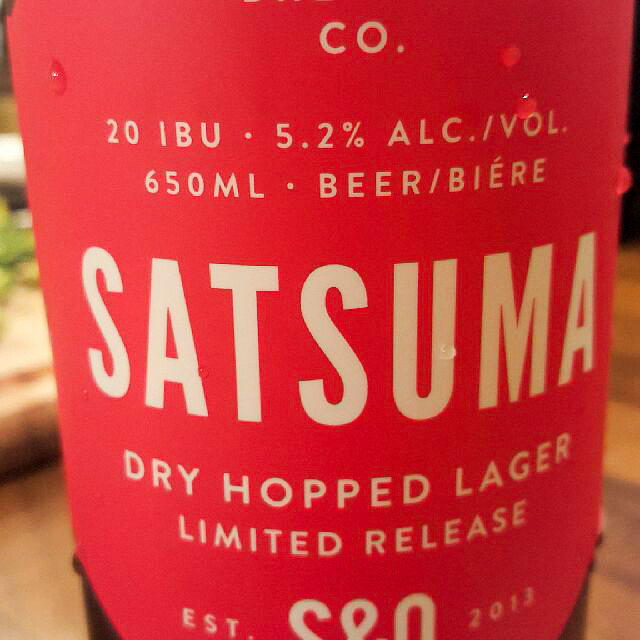 Satsuma Dry Hopped Lager 5.2%, Steel & Oak Brewing, Canada