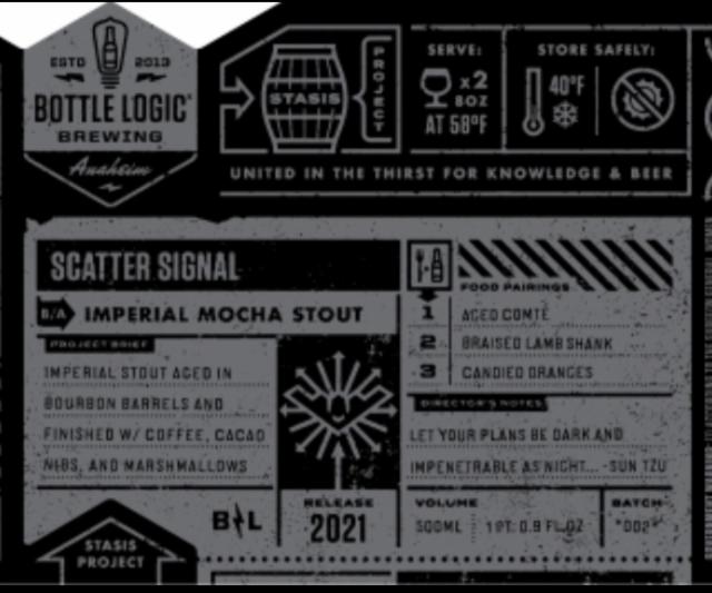 Scatter Signal 2021 14.1%, Bottle Logic Brewing, United States