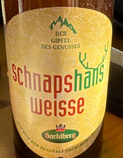 Schnapshans Weisse 5.5%, Brauerei Hacklberg, Germany