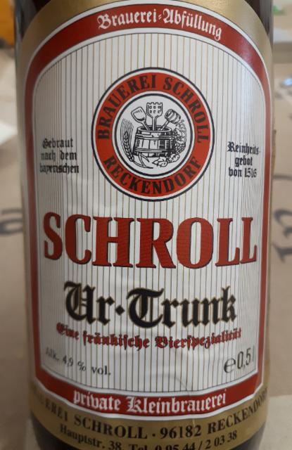 Schroll Ur-Trunk 4.9%, Brauerei Schroll, Germany