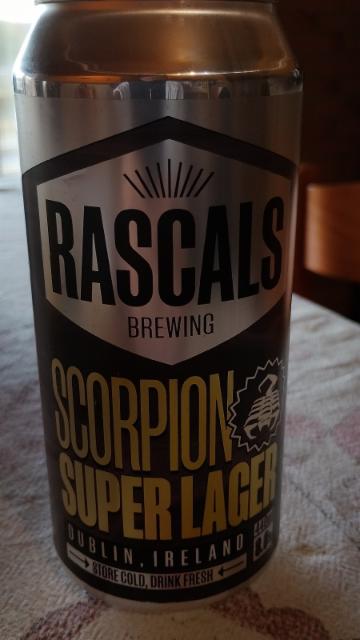 scorpion super lager 8.0%, Rascals Brewing Company, Ireland