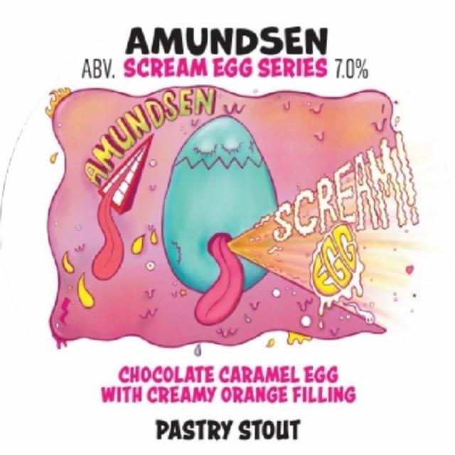 Scream Egg Series - Chocolate Caramel Egg With Creamy Orange Filling 7.0%, Amundsen Bryggeri, Norway