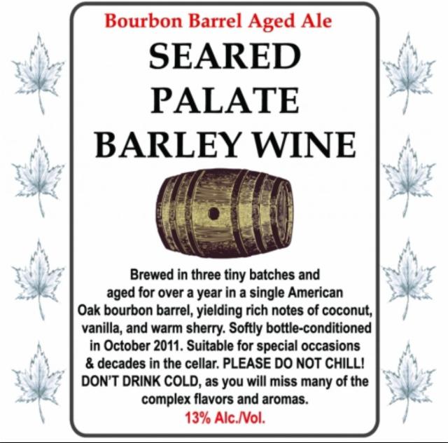 Seared Palate Barley Wine Bourbon Barrel Aged 13.0%, Lawson's Finest Liquids, United States