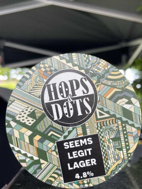 Seems Legit Lager 4.8%, Hops & Dots, England