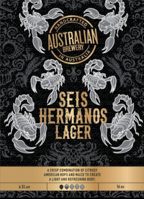 Seis Hermanos Lager 4.5%, Esker Beer Co. (Australian Brewery), Australia