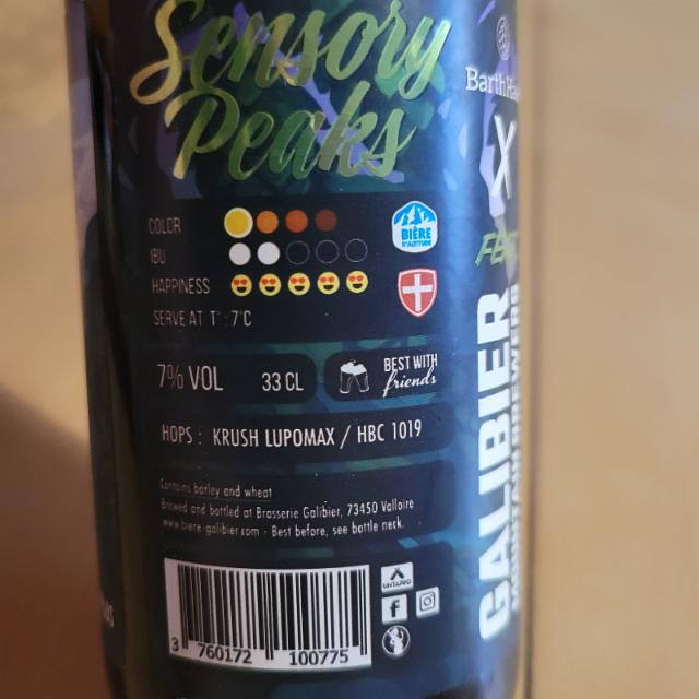 Sensory Peaks Barth Haas 7.0%, Brasserie Galibier, France